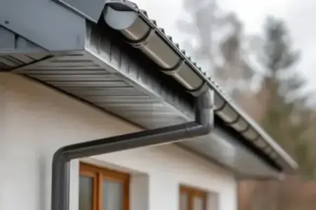 Pose de gouttières en zinc par un couvreur à Loupes